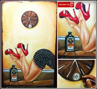 JEREMY WORST Original Jagermeister Time Sexy Woman Red SHOES Fairy Art 
