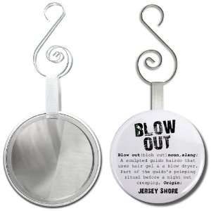 BLOW OUT Jersey Shore Slang Fan 2.25 inch Glass Mirror Backed Ornament