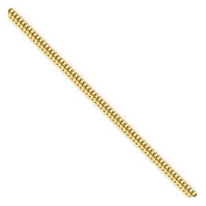   Yellow Gold 3mm Polished Solid Classic Round Snake Chain 16 Jewelry