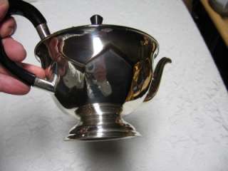 Vintage Silver Teapot, EPNS Numbered by maker + (DU/U/DC) Handle Black 