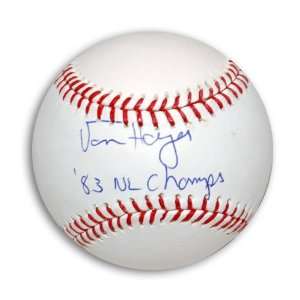  Von Hayes Autographed MLB Baseball Inscribed 83 NL Champs 