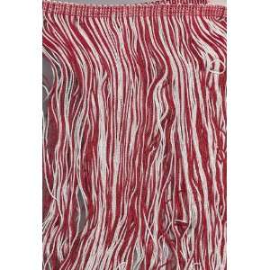   Rayon silky Chainette Fringe 11 Yards Red/White 