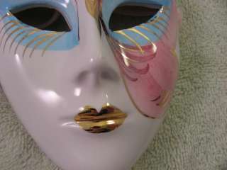 Decorative Mask Ceramic Gold Leaf Carnival Mardi Gras Mascarade 