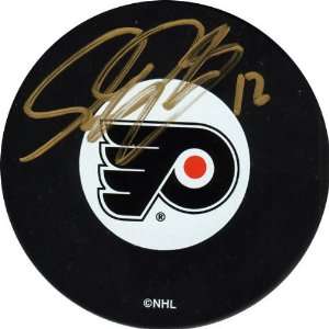 Simon Gagne Philadelphia Flyers Autographed Hockey Puck  