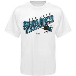 Reebok San Jose Sharks Hockey Sweep T Shirt   White  