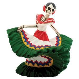  Figurine   Day of the Dead Dancing Senorita Green Case 