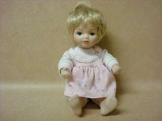 Vintage Adorable Ceramic Baby Bisque Doll with Outfit  
