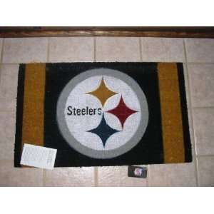   Pittsburgh Steelers Vinyl Back Stripes Out Door Mat