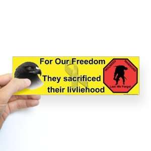  WOUNDED WARRIORS Military Bumper Sticker by  