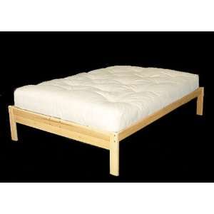  Unfinished Hardwood Platform Bed with Mattress (Full Size 
