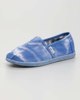 Z0PSJ TOMS Blue Palmetto Stone Washed Canvas Shoe, Youth