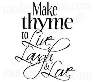 Make thyme Live Laugh Kitchen Vinyl Wall Quote Decal  