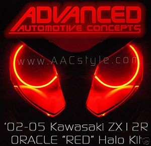 Kawasaki ZX12 ZX 12 RED Headlight HALO Demon Eye Kit NR  