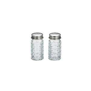   Glass Salt Pepper Shaker w/ Stainless Steel Tops
