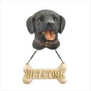    Black Lab Wearing Welcome Dog Sign   Style 37539