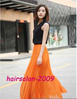   Girl 5 Color/3 Size Chiffon Elastic Waistband Long Skirt CQ0031  