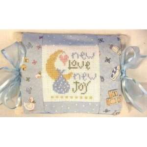 New Love Baby Blue Pillow   Cross Stitch Kit Arts, Crafts 
