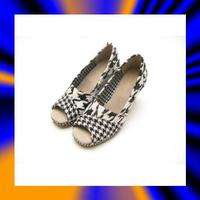 WOMENS TOMS WOOL WEDGE   SCOTTISH HOUNDSTOOTH  