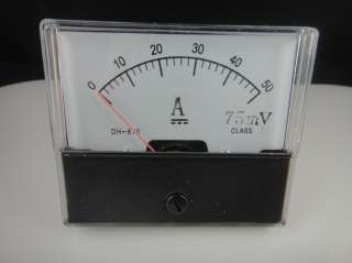 Analog Amp Panel Meter Current Ammeter DC 0 50A  