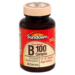 Sundown Vitamin B Complex, 100, Timed Released, 60 Caplets