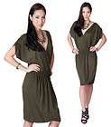 NWT PURE SIMPLE Olive Green Short Sleeve Zipper Detail Mini Dress Sz M 