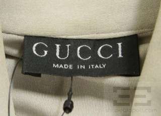 Gucci 2pc Beige & Black Silk Knit Button Down Top Set Size 44/46 