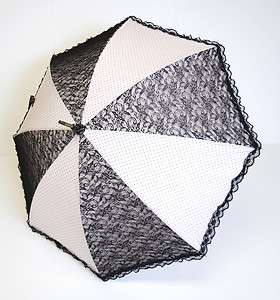 Black and White Lace Designer Rain Umbrella Brand New  