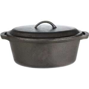 com Cajun Cookware Pots 5 Quart Seasoned Cast Iron Oval Casserole Pot 