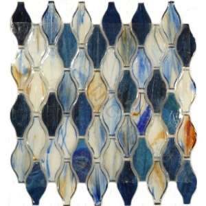   Shapes Blue 1 3/8 x 3 Glossy Glass Tile   17768