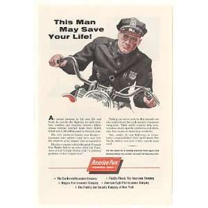   Highway Patrolman America Fore Insurance Print Ad