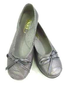 ENZO Girls Metallic Gray Claire Ballet Flats Shoes 13  