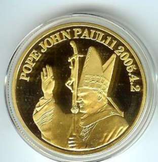 This is for one Brilliant Uncirculated  Pope John Paul II  24K Gold 