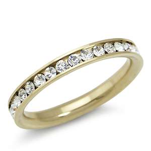   Gold Tone Stainless Steel Wedding Eternity Band Ring(RN2075261.0001