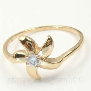   LADYS LILY SAPPHIRE CZ IN 10KT REAL YELLOW GOLD FILLED PRINCESS RING