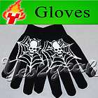 New & Cool Spider Skull Head White Cotton Gloves 1213