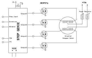   only five external components four hexfets and a bypass capacitor