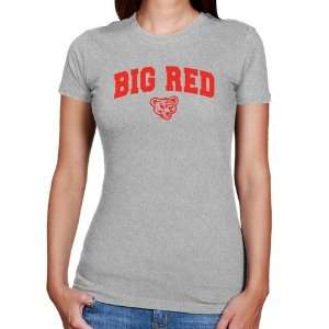  Cornell Big Red Ladies Ash Logo Arch Slim Fit T shirt 