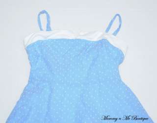 Girls Boutique Plum Pudding Blue Empire Waist Dress 6  