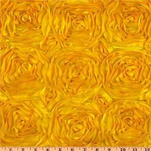  58 Wide Splenda Satin Ribbon Rosette Yellow Fabric By 