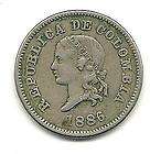 VERY NICELY DETAILED 1886 COLUMBIA COLUMBIAN 5 CENTAVOS COIN N031
