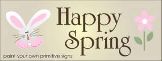 New Stencil #E52 ~ Primitive Chic Bunny, Happy Spring with Easter 