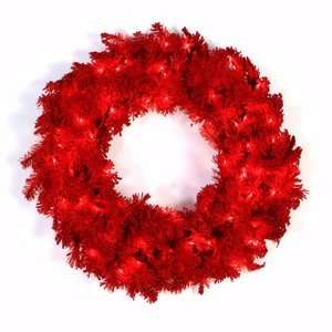 ft. PVC Christmas Wreath   Flocked Red on Red   Flocked Spruce 