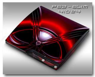 PS3 Slim Armored Skin Set  41024 Electric Red Biohazard  