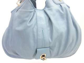 NEW GUSTTO Capri Ink Light Blue Leather Hobo Handbag  