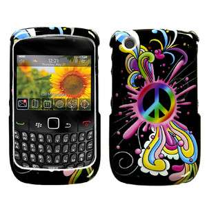 For BlackBerry Curve 3G 9300 Peace Flora Snap On Hard Phone Faceplate 