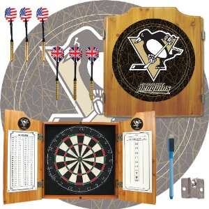  NHL Pittsburgh Penguins Dart Cabinet includes Darts and 