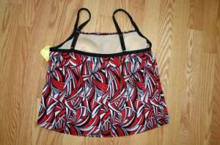 BLOW OUT SALE CUTE RED / BLK TANKINI SWIM SHORTS BATHING SUIT 26W 26 