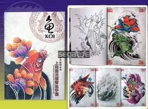 China Sketch Rare Koi Tattoo Flash Book Magazine Art Design Manuscript 