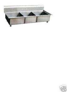 NEW COMMERCIAL KITCHEN 3 COMPARTMENT SINK  14 X 16 BOWL  