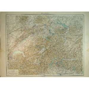  1895 Universal Switzerland Lake Geneva Milan Map
